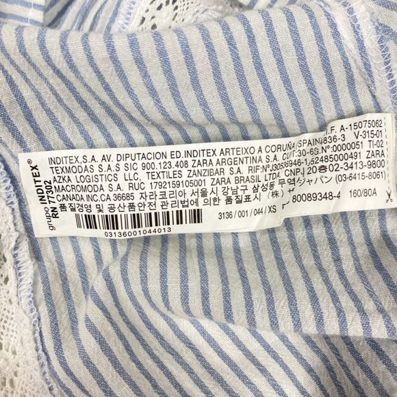 Zara Beaded Striped Embroidered Loose Sleeve Blouse with Tassel Detail S… - Picture 9 of 11